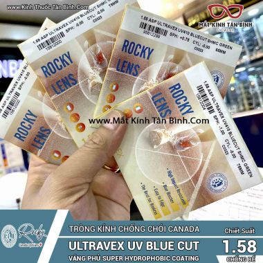 TRÒNG KÍNH CHỐNG BỂ ROCKY 1.58ASP BLUE CUT SHMC CHÍNH HÃNG