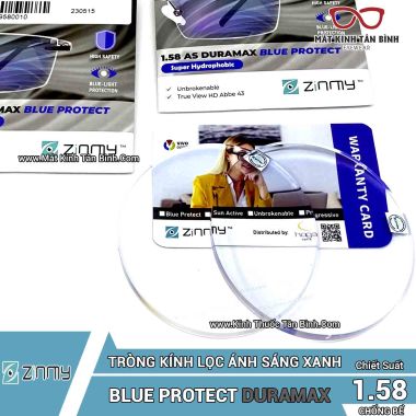 TRÒNG KÍNH CHỐNG BỂ ZINMY 1.58AS DURAMAX BLUE PROTECT SHMC CHÍNH HÃNG