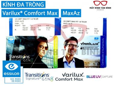 KÍNH ĐA TRÒNG Varilux® Comfort Max Váng Phủ MaxAz Chính Hãng