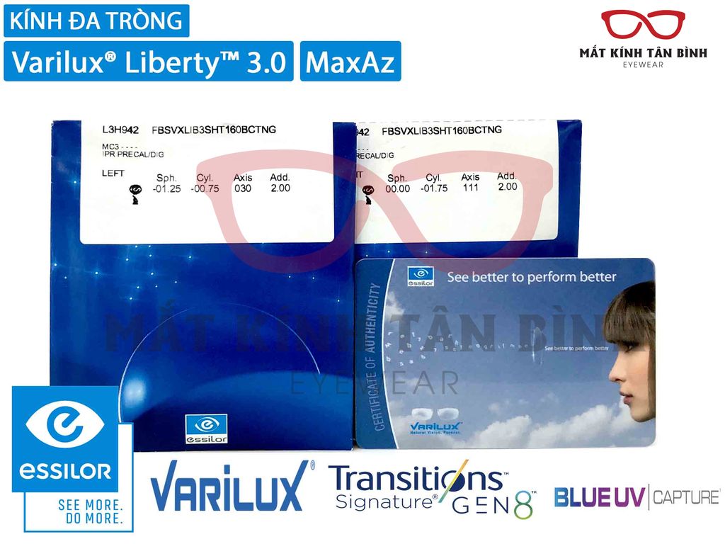 KÍNH ĐA TRÒNG Varilux® Liberty™ 3.0 MaxAz Chính Hãng ( Bán Chạy )