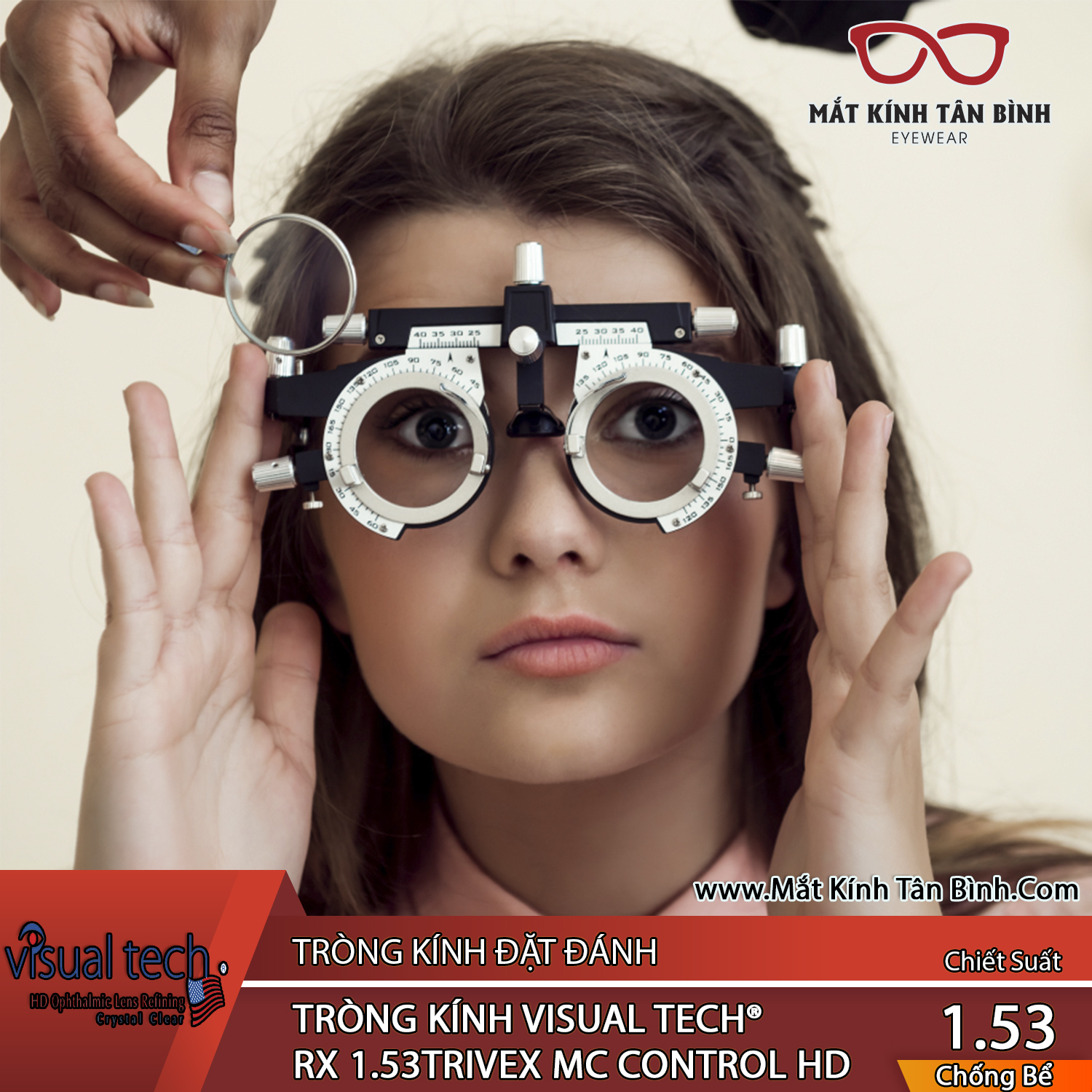 TRÒNG KÍNH Visual Tech® 1.53 Trivex MC Control HD Chính Hãng